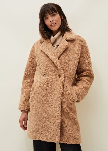 Phase Eight Katherine Teddy Coats Brown Australia | UL5638207